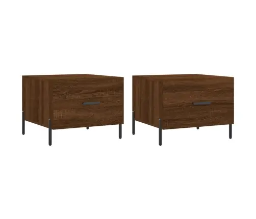 Kafijas Galdiņi, 2 Gab., Ozola, 50X50X40 Cm, Inženierijas Koks Vidaxl