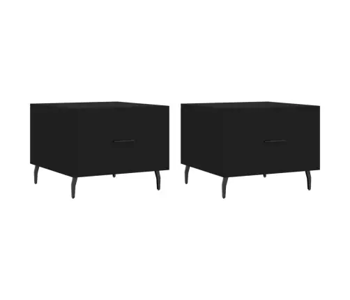 Kafijas Galdiņi, 2 Gab., Melni, 50X50X40 Cm, Inženierijas Koks Vidaxl