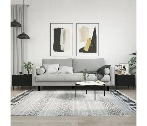 Kafijas Galdiņi, 2 Gab., Melni, 50X50X40 Cm, Inženierijas Koks Vidaxl