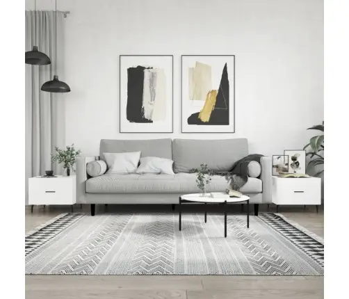 Kafijas Galdiņi, 2 Gab., Balti, 50X50X40 Cm, Inženierijas Koks Vidaxl