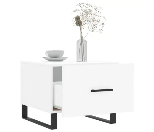 Kafijas Galdiņš, Balts, 50X50X40 Cm, Inženierijas Koks Vidaxl