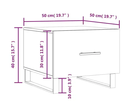 Kavos Staliukai, 2Vnt., Juodi, 50X50X40cm Apdirbta Mediena Kavos Staliukai, 2Vnt., Juodi, 50X50X40cm Apdirbta Mediena