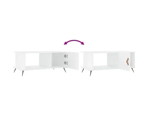 Kohvilaud, Kõrgläikega Valge, 90 X 50 X 40 cm Tehispuit