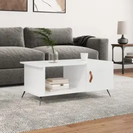 Kafijas Galdiņš, Spīdīgi Balts, 90X50X40 Cm, Inženierijas Koks Vidaxl