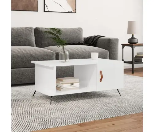 Kohvilaud, Kõrgläikega Valge, 90 X 50 X 40 cm Tehispuit