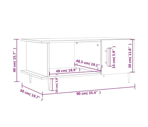 Kohvilaud, Betoonhall, 90 X 50 X 40 cm Tehispuit