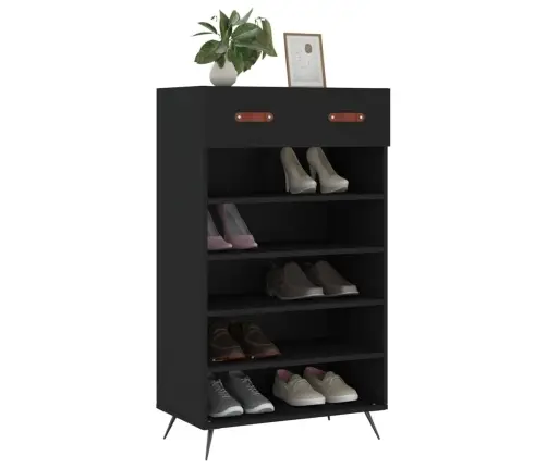 Jalatsikapp, Must, 60 X 35 X 105 cm Tehispuit