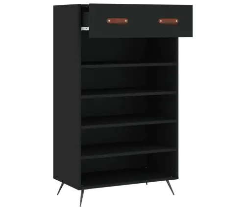 Jalatsikapp, Must, 60 X 35 X 105 cm Tehispuit