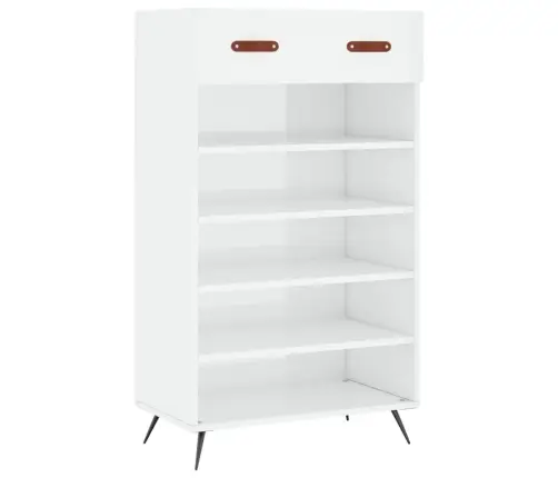 Jalatsikapp, Kõrgläikega Valge, 60 X 35 X 105 cm Tehispuit