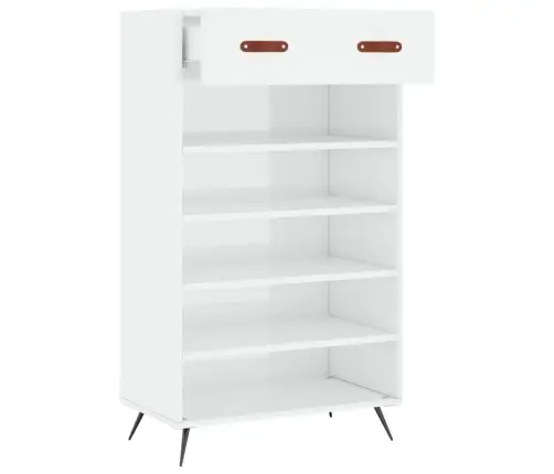 Jalatsikapp, Kõrgläikega Valge, 60 X 35 X 105 cm Tehispuit