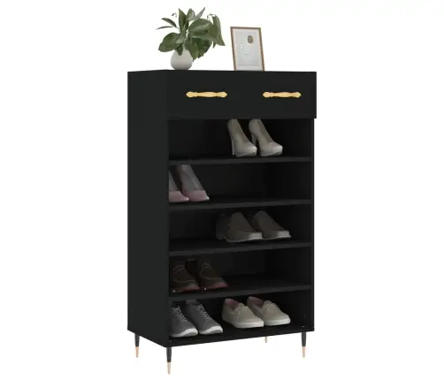 Apavu Skapītis, Melns, 60X35X105 Cm, Inženierijas Koks Vidaxl