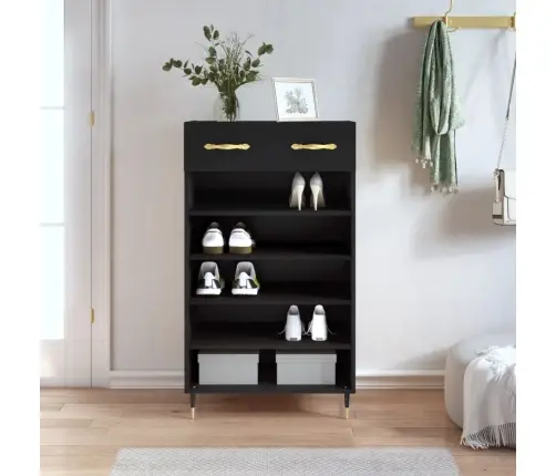 Apavu Skapītis, Melns, 60X35X105 Cm, Inženierijas Koks Vidaxl