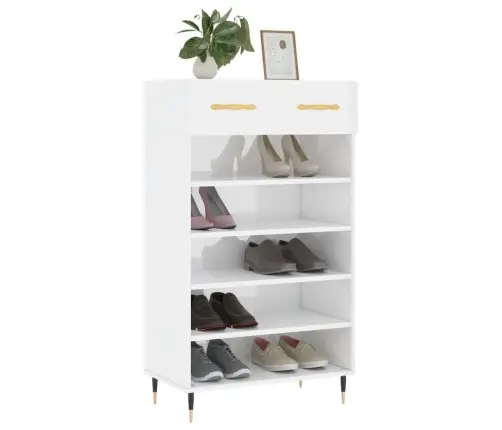 Apavu Skapītis, Spīdīgi Balts, 60X35X105 Cm, Inženierijas Koks Vidaxl