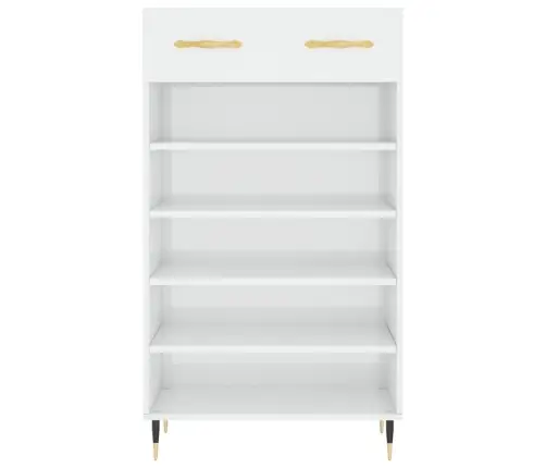 Apavu Skapītis, Spīdīgi Balts, 60X35X105 Cm, Inženierijas Koks Vidaxl