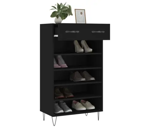 Apavu Skapītis, Melns, 60X35X105 Cm, Inženierijas Koks Vidaxl