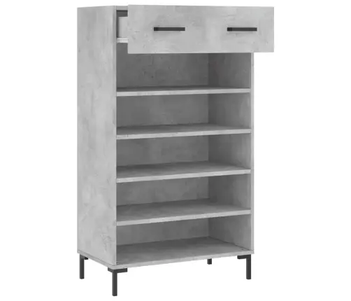 Apavu Skapītis, Betona Pelēks, 60X35X105 Cm, Inženierijas Koks Vidaxl