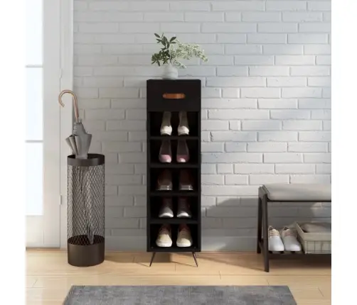 Apavu Skapis, Melns, 30X35X105 Cm, Inženierijas Koks Vidaxl