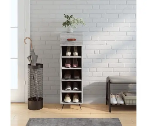 Apavu Skapītis, Pelēka Ozola, 30X35X105 Cm, Inženierijas Koks Vidaxl