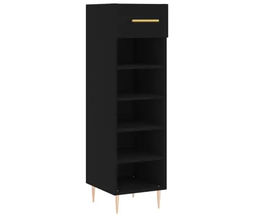 Jalatsikapp, Must, 30 X 35 X 105 cm Tehispuit