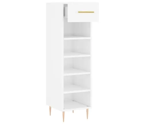 Jalatsikapp, Kõrgläikega Valge, 30 X 35 X 105 cm Tehispuit