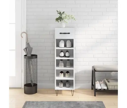 Jalatsikapp, Valge, 30 X 35 X 105 cm Tehispuit