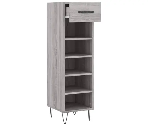 Spintelė Batams, Pilka Ąžuolo, 30X35X105cm Apdirbta Mediena