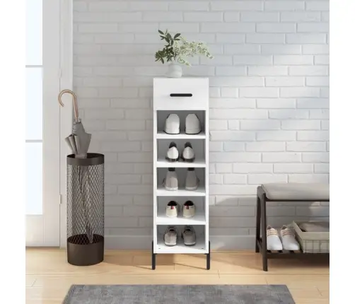 Jalatsikapp, Valge, 30 X 35 X 105 cm Tehispuit