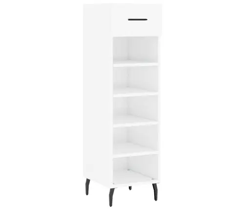 Apavu Skapītis, Spīdīgi Balts, 30X35X105 Cm, Inženierijas Koks Vidaxl