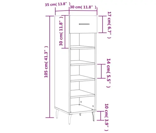 Apavu Skapītis, Spīdīgi Balts, 30X35X105 Cm, Inženierijas Koks Vidaxl