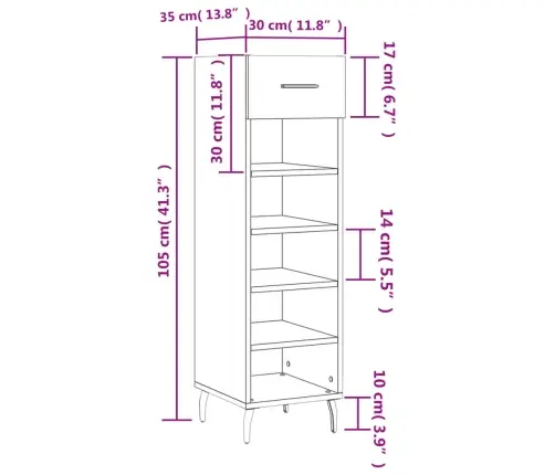 Jalatsikapp, Betoonhall, 30 X 35 X 105 cm Tehispuit