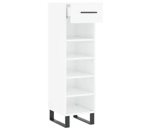 Jalatsikapp, Kõrgläikega Valge, 30 X 35 X 105 cm Tehispuit