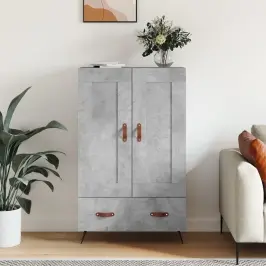 Augstais Skapītis, Pelēks, 69,5X31X115 Cm, Inženierijas Koks Vidaxl