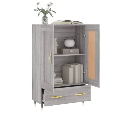 Komoda, Pilkos Ąžuolo Spalvos, 69,5X31X115cm Apdirbta Mediena