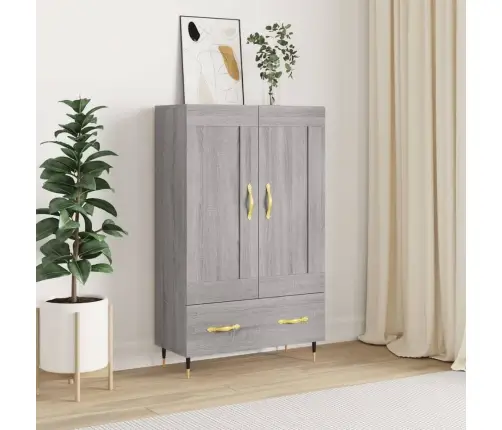 Komoda, Pilkos Ąžuolo Spalvos, 69,5X31X115cm Apdirbta Mediena