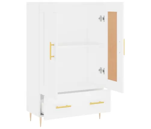 Augstais Skapītis, Balts, 69,5X31X115 Cm, Inženierijas Koks Vidaxl