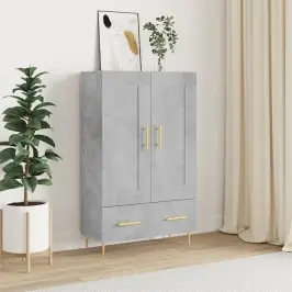 Augstais Skapītis, Pelēks, 69,5X31X115 Cm, Inženierijas Koks Vidaxl