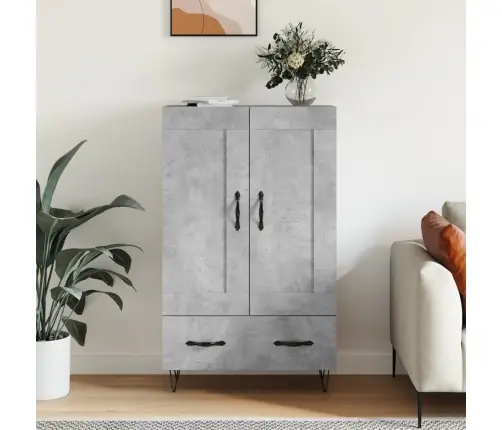 Augstais Skapītis, Pelēks, 69,5X31X115 Cm, Inženierijas Koks Vidaxl