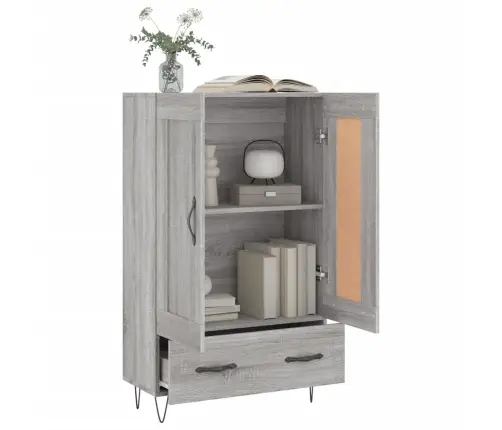 Augstais Skapītis, Pelēks, 69,5X31X115 Cm, Inženierijas Koks Vidaxl