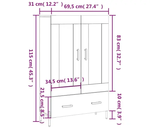 Komoda, Betono Pilkos Spalvos, 69,5X31X115cm Apdirbta Mediena Komoda, Betono Pilkos Spalvos, 69,5X31X115cm Apdirbta Mediena