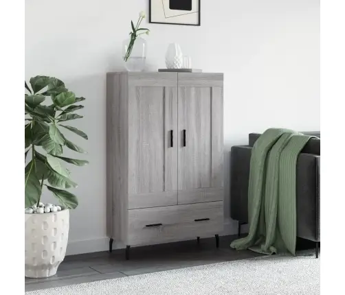 Augstais Skapītis, Pelēks, 69,5X31X115 Cm, Inženierijas Koks Vidaxl