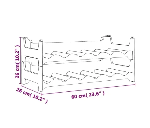 Vīna Plaukts 12 Pudelēm, Pp, Saliekams Viens Uz Otra Vidaxl