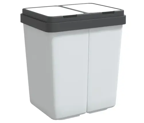 Dubultā Atkritumu Tvertne, Balta, 2X25 L Vidaxl