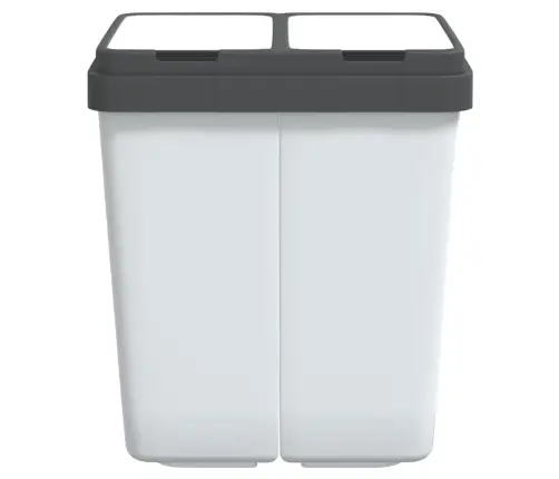 Dubultā Atkritumu Tvertne, Balta, 2X25 L Vidaxl