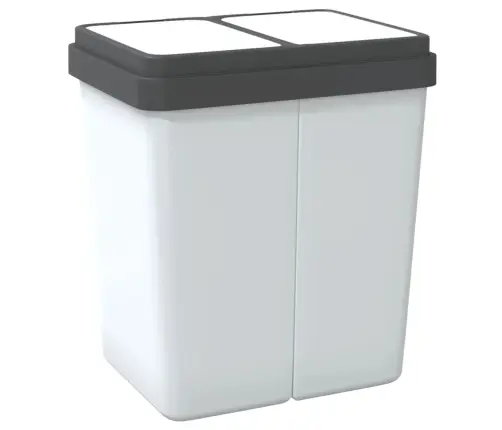 Dubultā Atkritumu Tvertne, Balta, 2X25 L Vidaxl