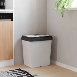 Dubultā Atkritumu Tvertne, Balta, 2X25 L Vidaxl