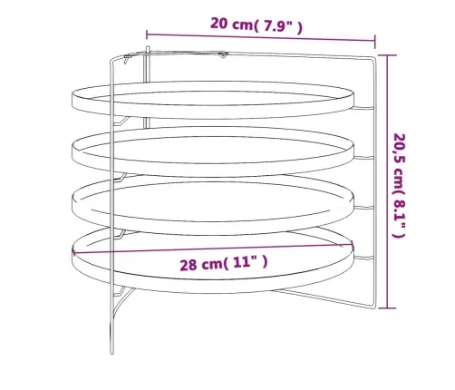 Picas Pannas, 4 Gab., Ar Statīvu, Ø 28 Cm, Tērauds Vidaxl