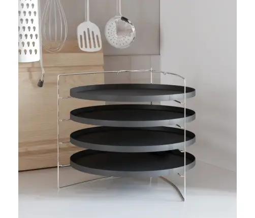 Picas Pannas, 4 Gab., Ar Statīvu, Ø 28 Cm, Tērauds Vidaxl