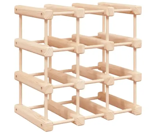Vīna Pudeļu Plaukts 12 Pudelēm, 36X23X36 Cm, Priedes Masīvkoks Vidaxl