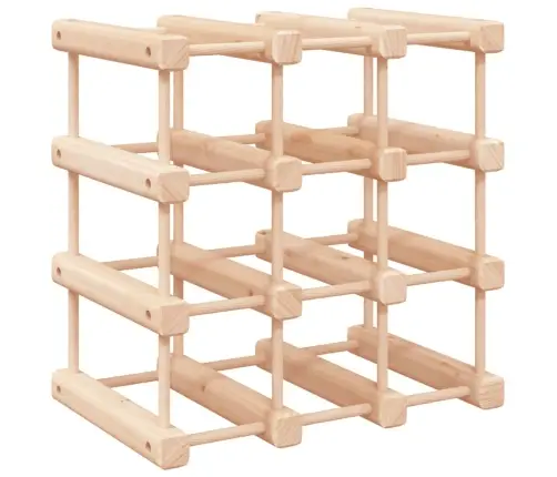 Vīna Pudeļu Plaukts 12 Pudelēm, 36X23X36 Cm, Priedes Masīvkoks Vidaxl