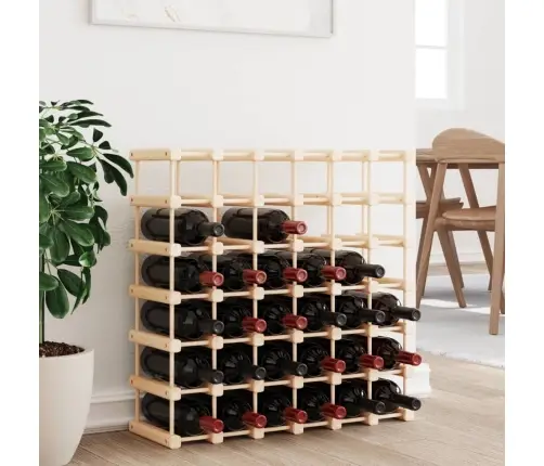 Vīna Pudeļu Plaukts 42 Pudelēm, 68,5X23X68,5 Cm, Priedes Koks Vidaxl